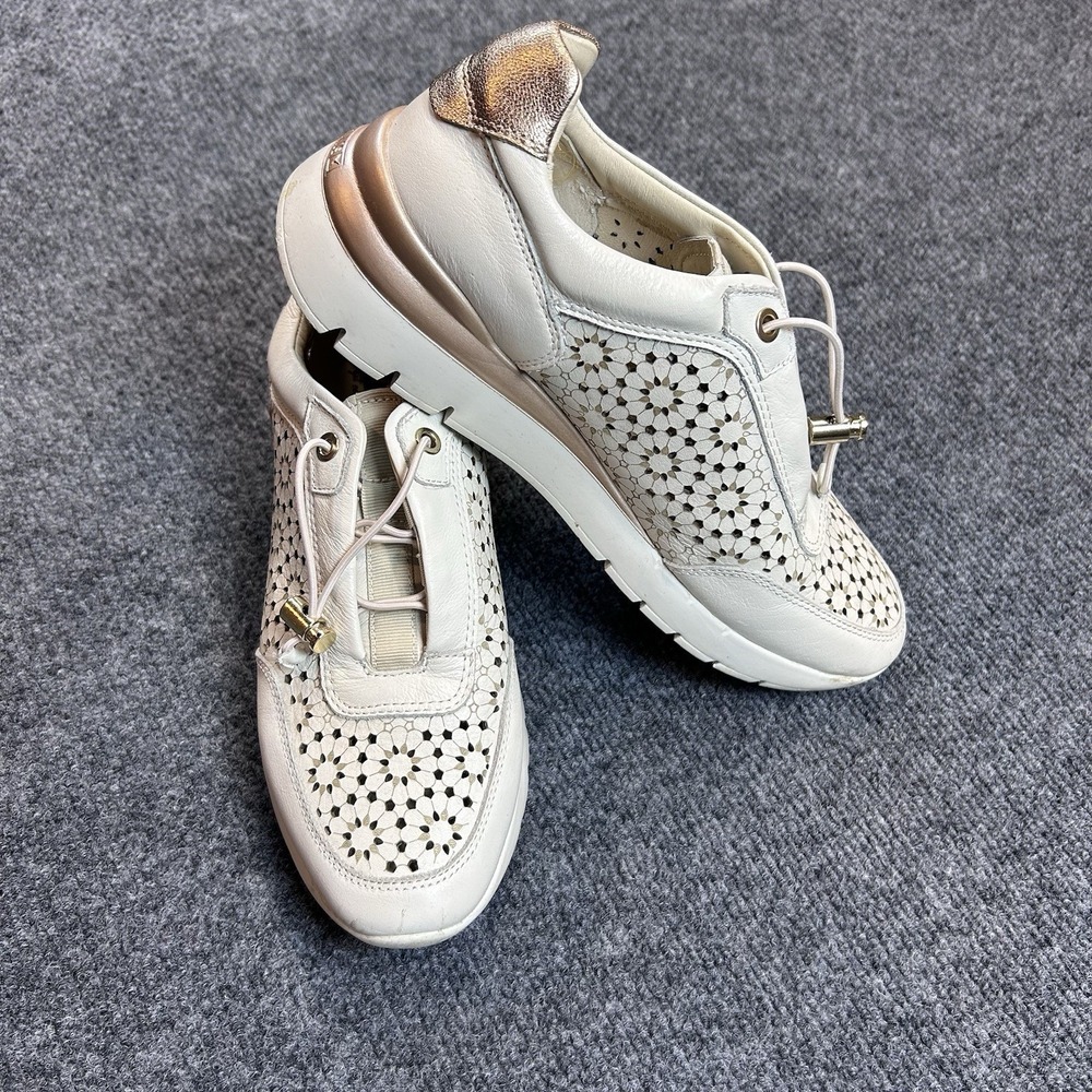 Pikolinos Cantabria Shoes White Leather Sneaker Lace Up Casual 38 Runs Smaller